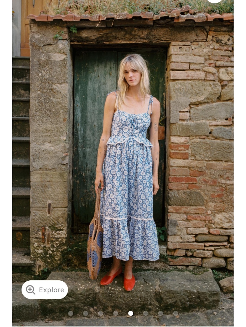 ISO!!! CHRISTY DAWN Leonor Dress in Aster Field Lapis - XS